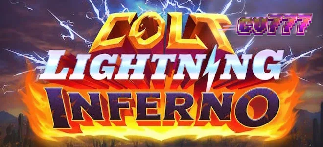 Tampilan visual slot Colt Lightning Inferno dengan efek api dan petir yang dramatis.